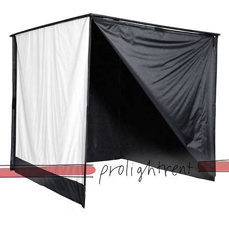 Floppy Flag Zelt (4-Seitig) 120x120cm, schwarz/weiss 