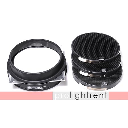 Wabensatz für Standard Zoomreflektor (Filterhalter und Waben 5°/10°/20°)