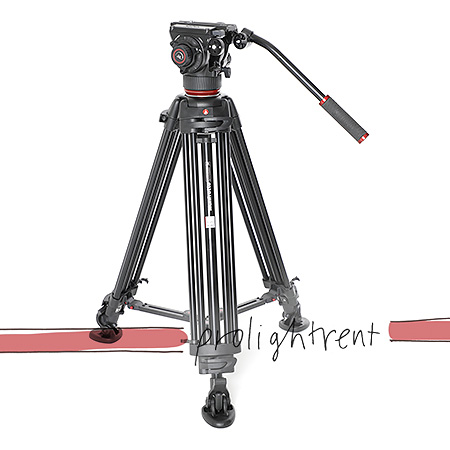 Manfrotto MVTTWINMA Videostativ, 100/75er Halbschale